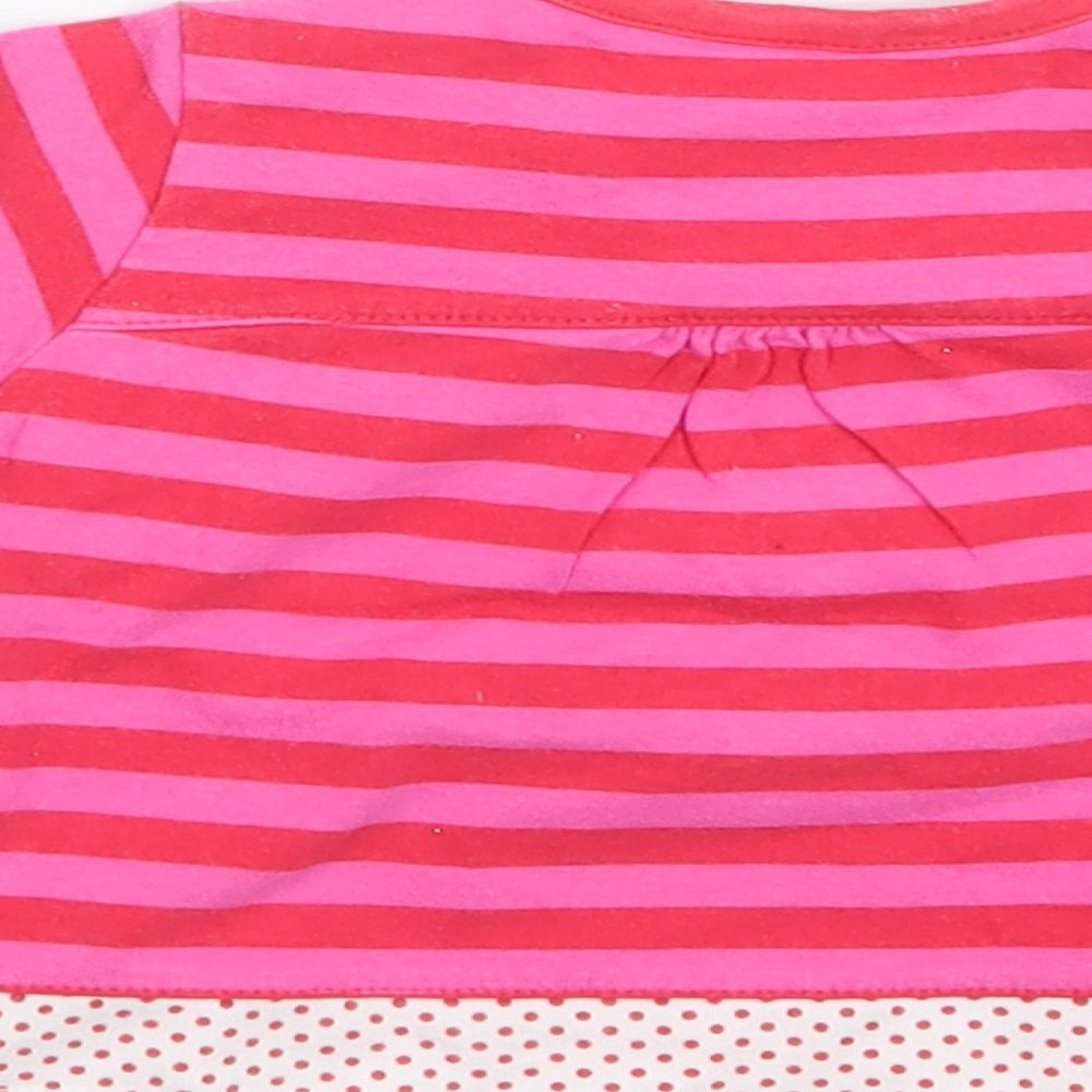 Mini Mode Girls Pink Striped Basic T-Shirt Size 3-6 Months