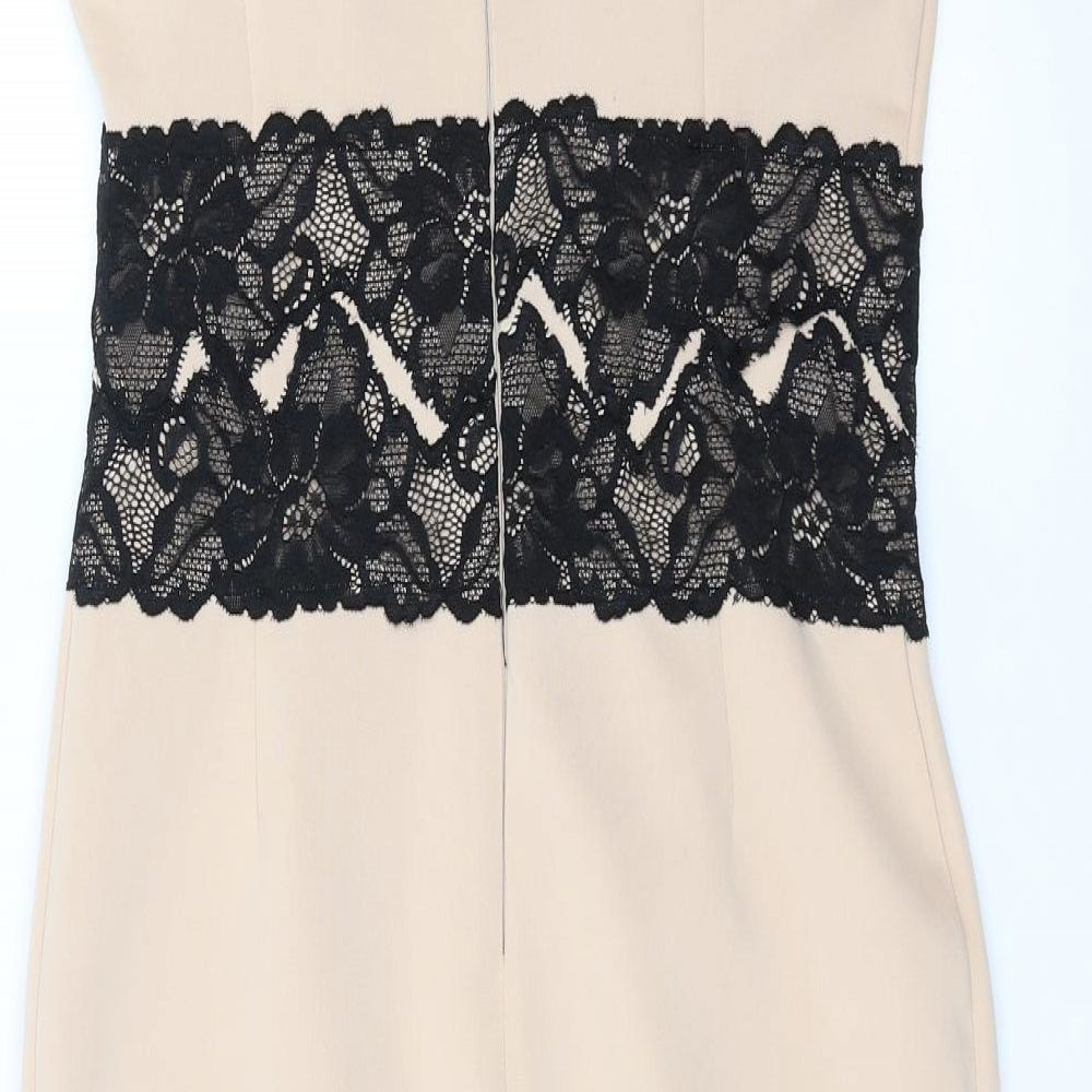 Oli Womens Pink Pencil Dress Size 10 - floral lace detail