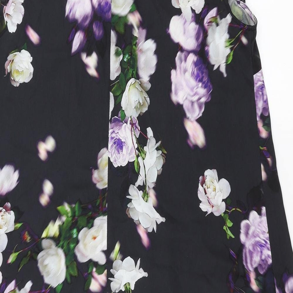 River Island Womens Black Floral T-Shirt Dress Size 10
