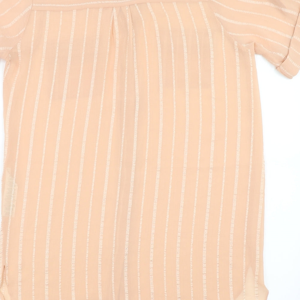 Dorothy Perkins Womens Pink Striped Shirt Dress Size 12