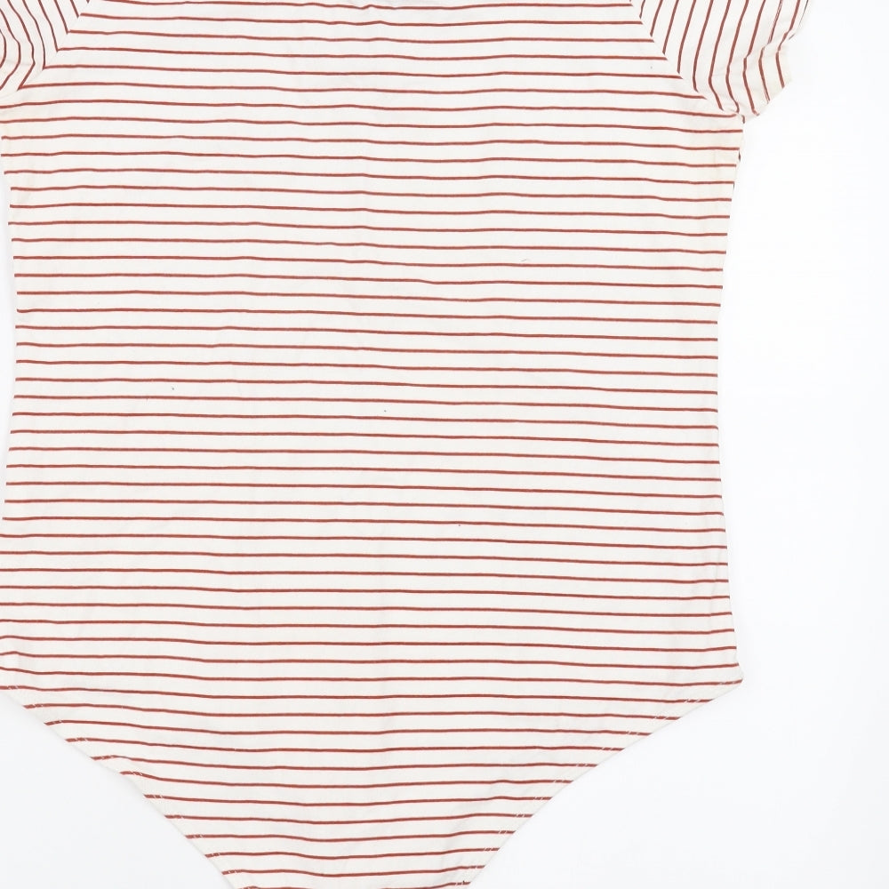 Primark Womens Red Striped Bodysuit One-Piece Size XL