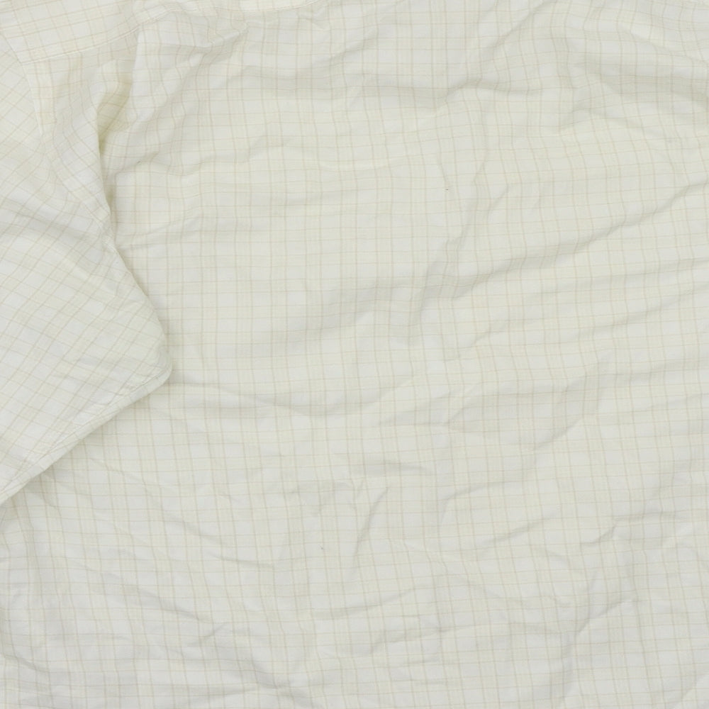 NEXT Mens Yellow Check Button-Up Size 17