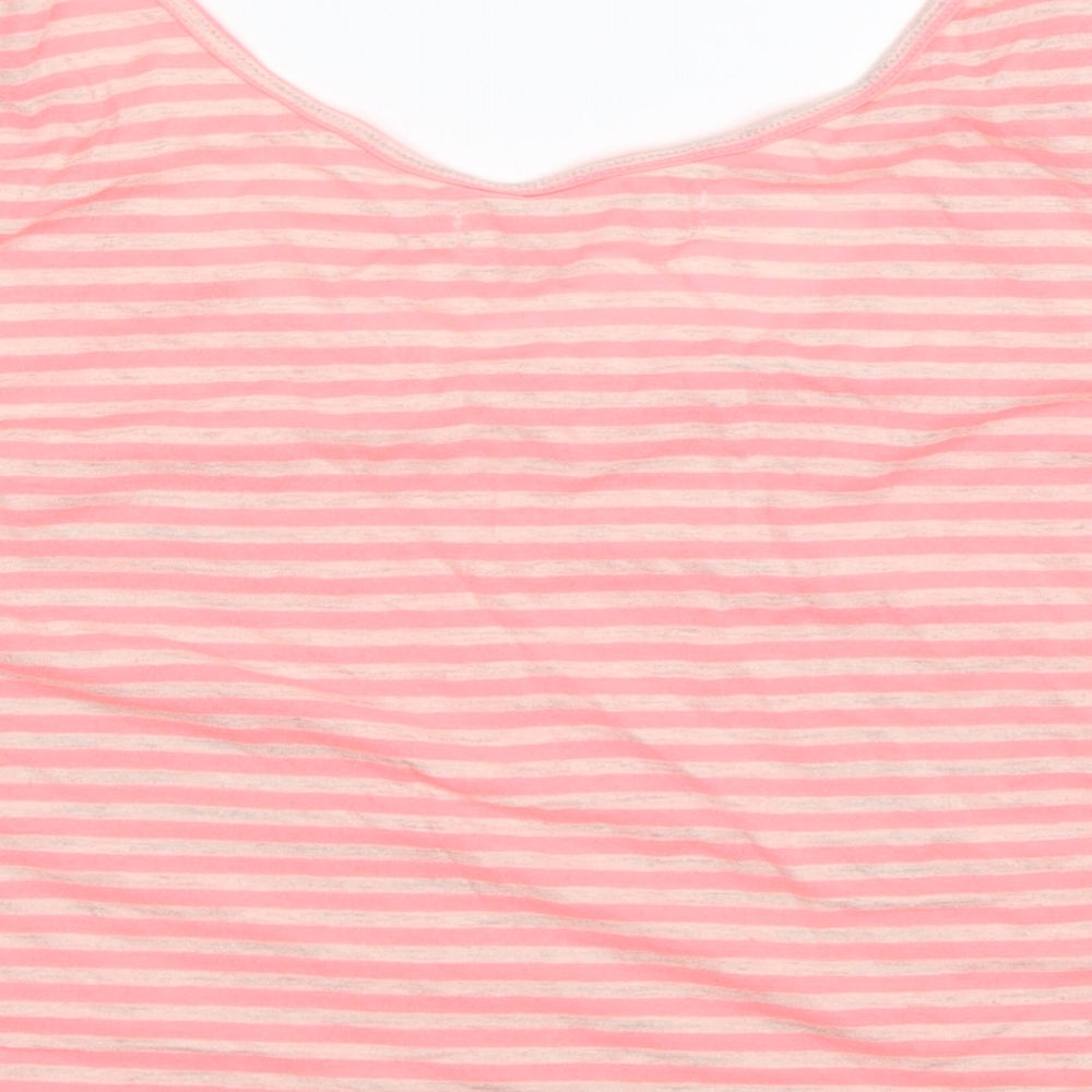 New Look Womens Pink Striped Basic Tank Size 12