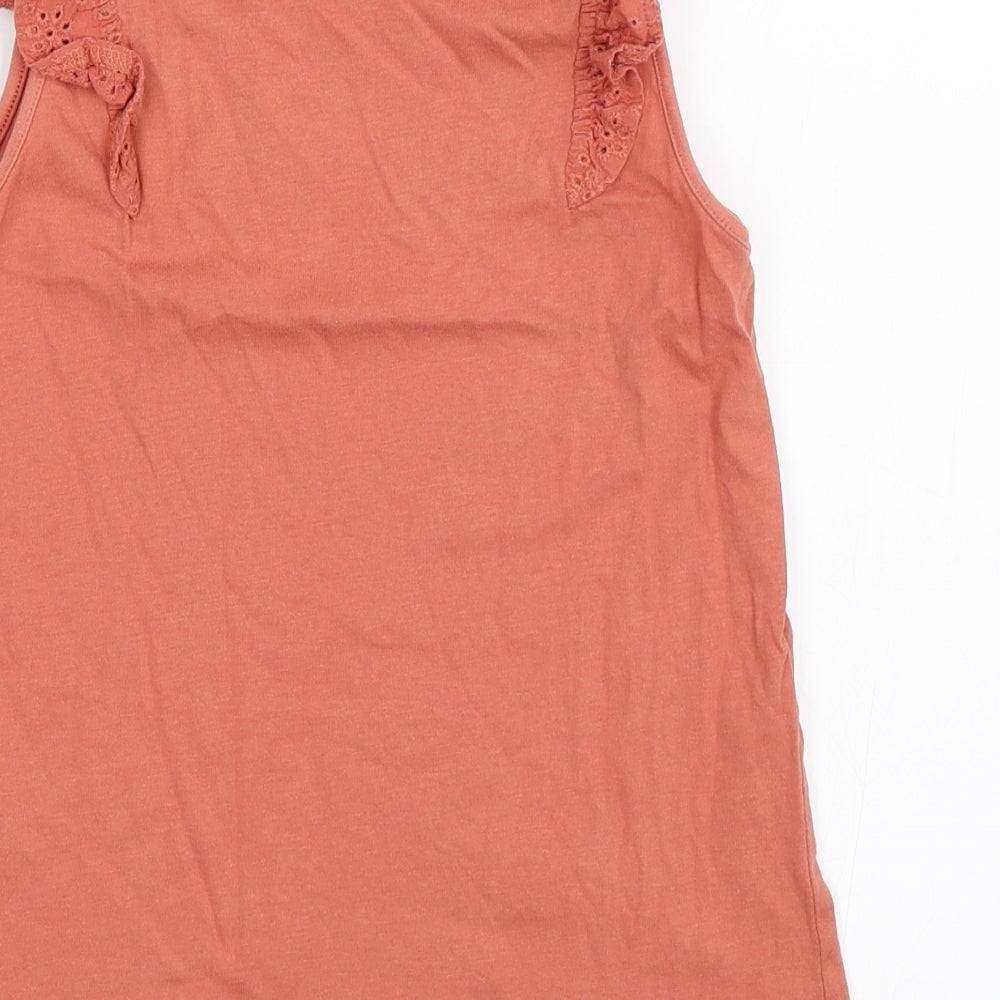 NEXT Girls Orange Basic Tank Size 7-8 Years