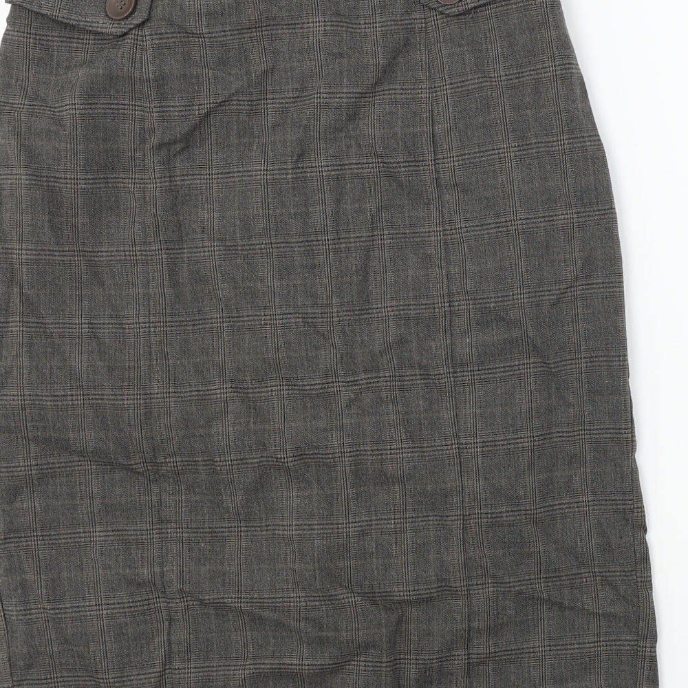 Preworn Womens Brown Check Bandage Skirt Size 30 in