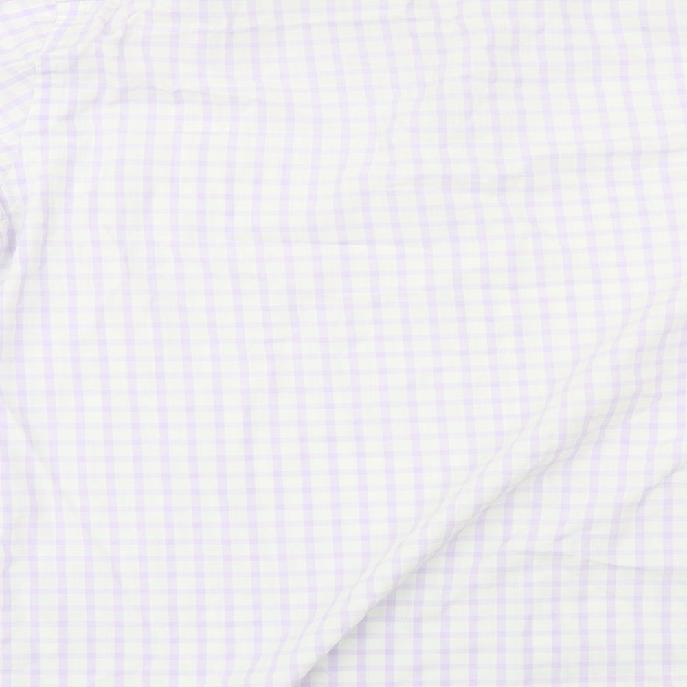Preworn Mens Purple Check Button-Up Size L