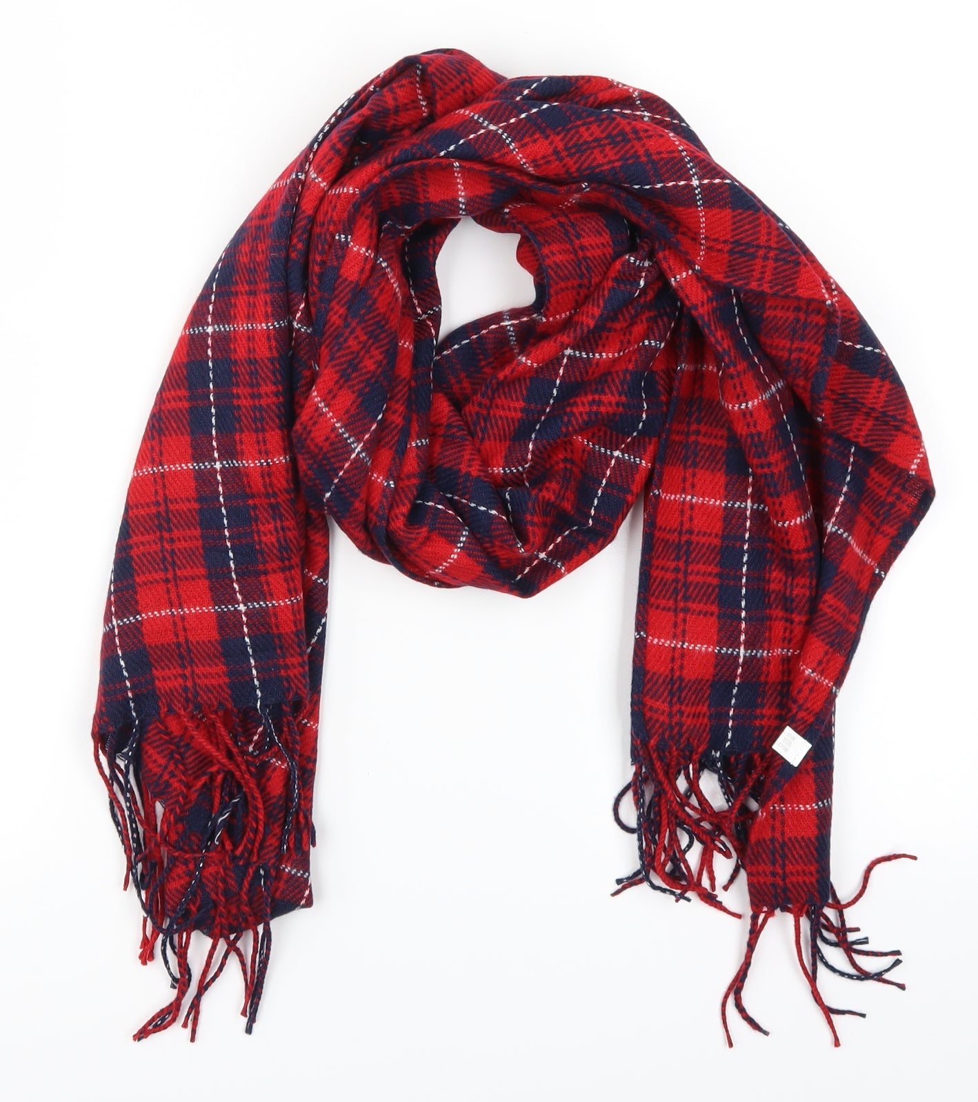 Preworn Womens Red Check Scarf