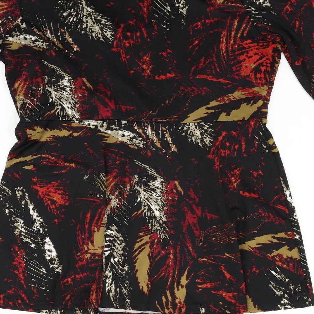Bonmarché Womens Black Geometric Fit & Flare Size 14