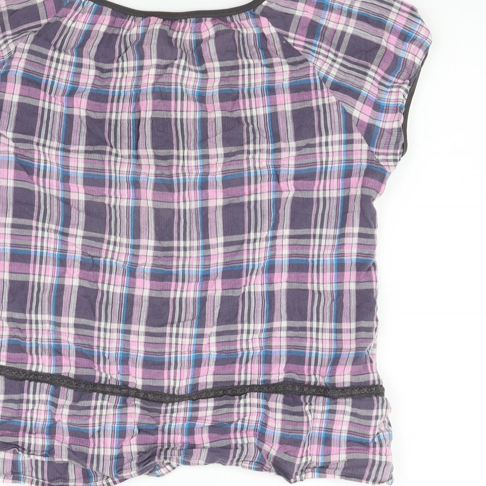 bega Womens Pink Check Basic T-Shirt Size XL