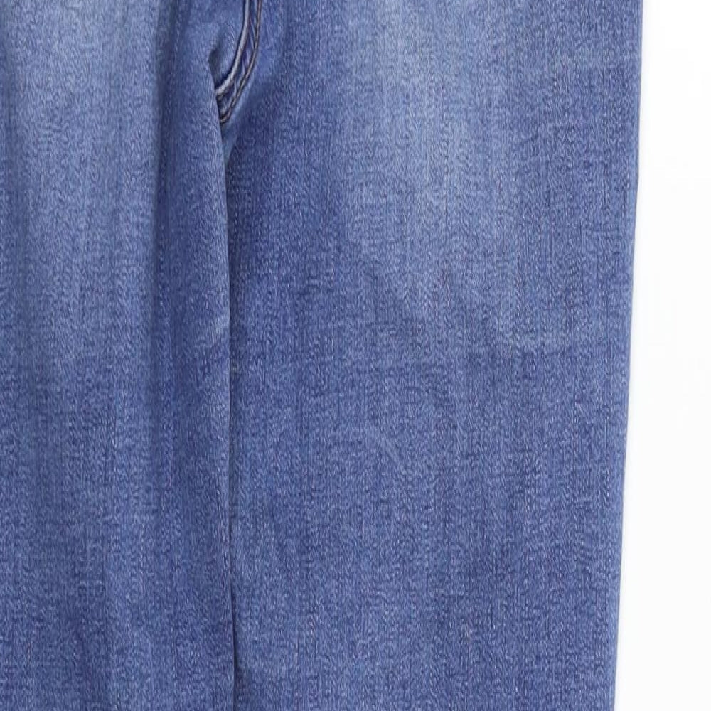 /denim Womens Blue Houndstooth Skinny Jeans Size 10 L30 in