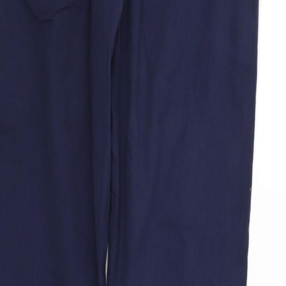 deniem & co Womens Blue Houndstooth Trousers Size 10 L27 in