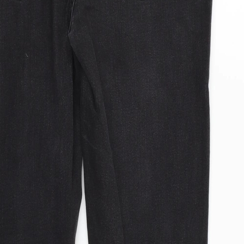 Denim & Co. Womens Grey Straight Jeans Size 14 L29 in