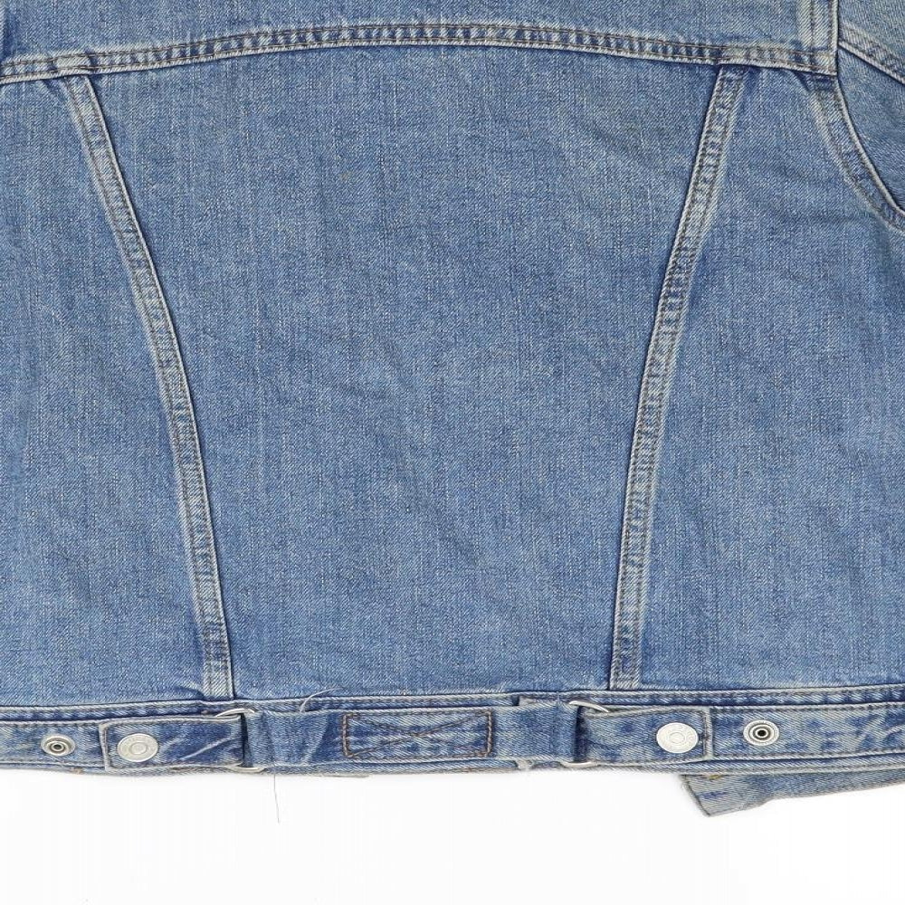 Topshop Womens Blue Denim Jacket Coat Size 8