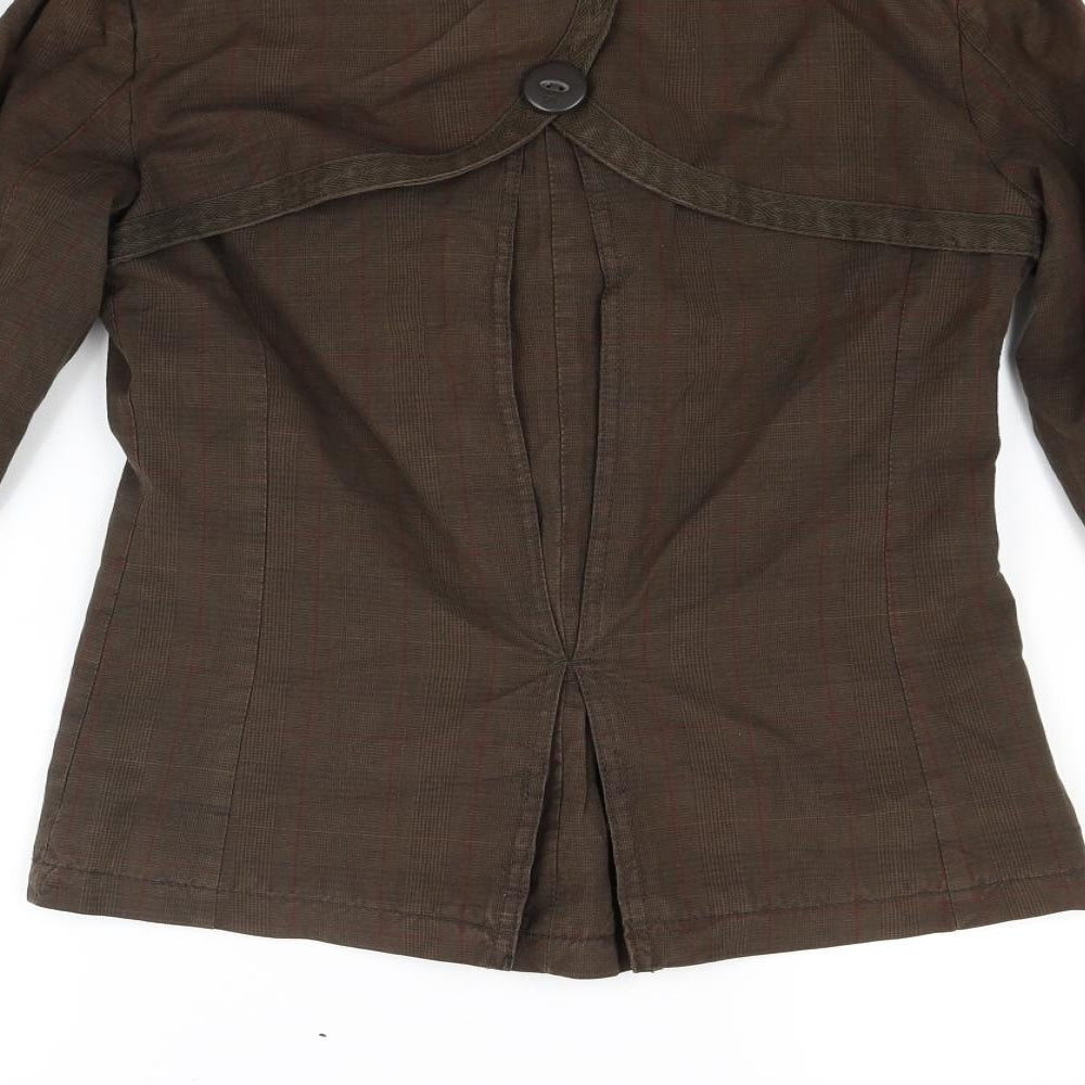 Crafted Womens Brown Check Jacket Coat Size M