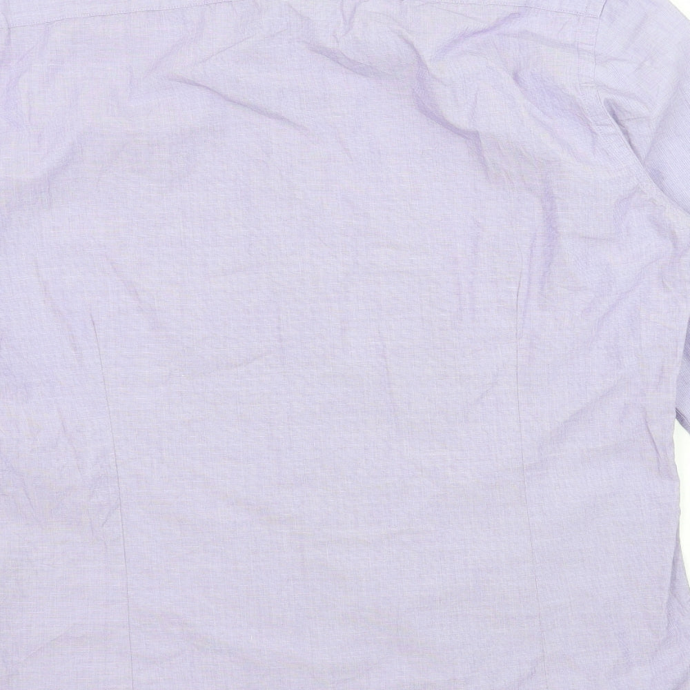 Connor Mens Purple Button-Up Size M