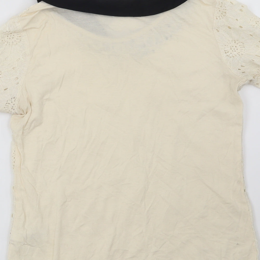 NEXT Womens Beige Floral Basic Blouse Size 8