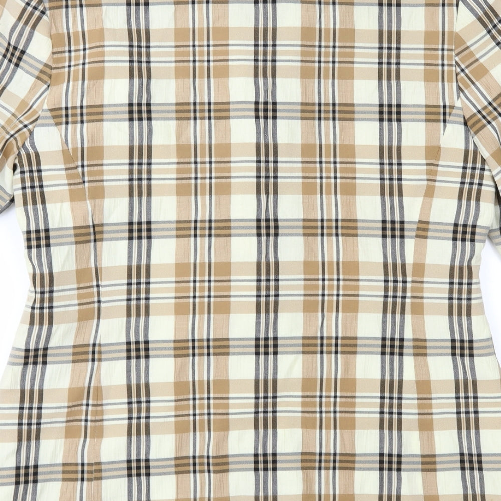 Perceptions Womens Brown Check Jacket Size 14