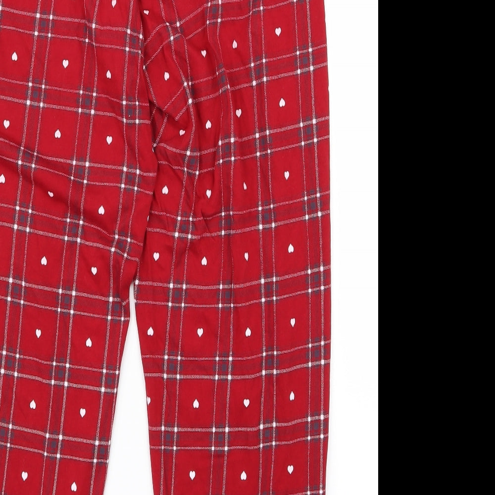Preworn Womens Red Check Kaftan Pyjama Pants Size M