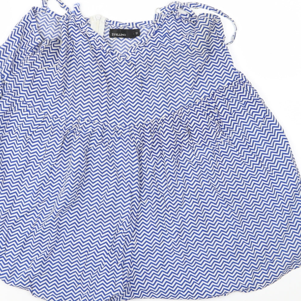 stellino Womens Blue Striped Corduroy Basic Casual Size 12