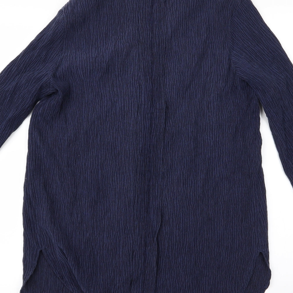 riva Womens Blue Basic Button-Up Size S