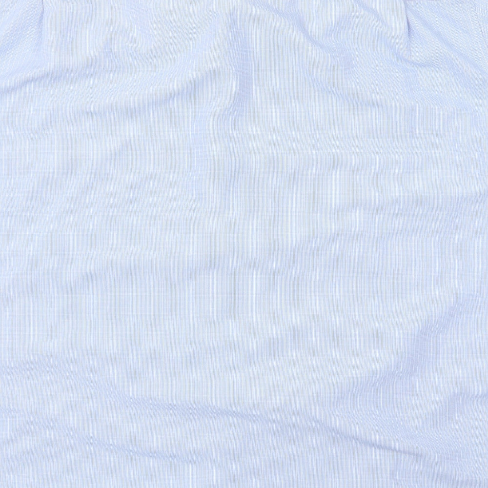 licoln Mens Blue Striped Polo Size L