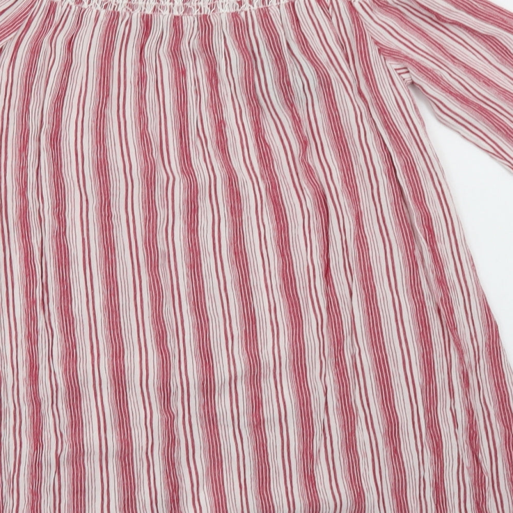 NEXT Womens Red Striped Basic Blouse Size 8