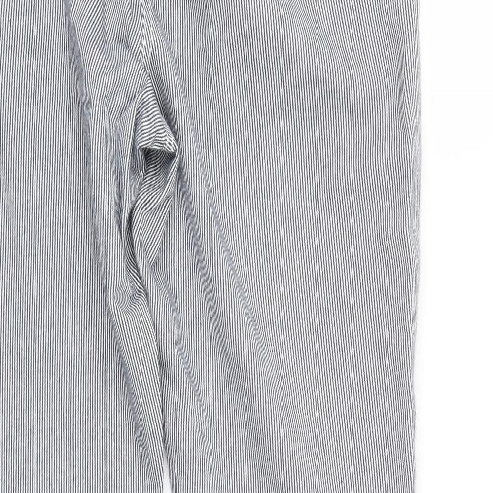 NEXT Womens Blue Striped Trousers Size 14 L26 in