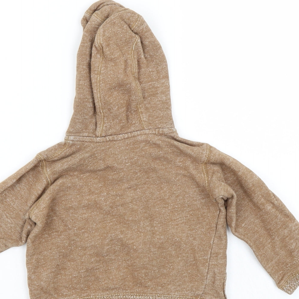 Preworn Boys Brown Cardigan Hoodie Size 2-3 Years