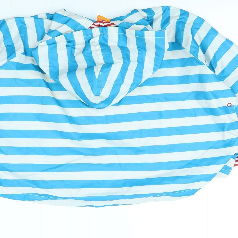 Mini Mode Boys Blue Striped Rain Coat Coat Size 4 Years