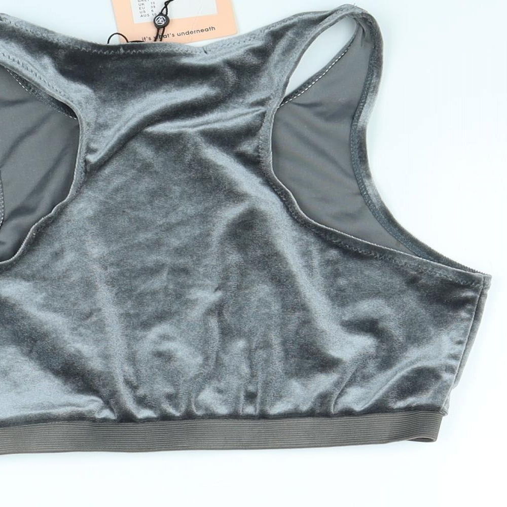 Missguided Womens Grey Basic T-Shirt Size 10