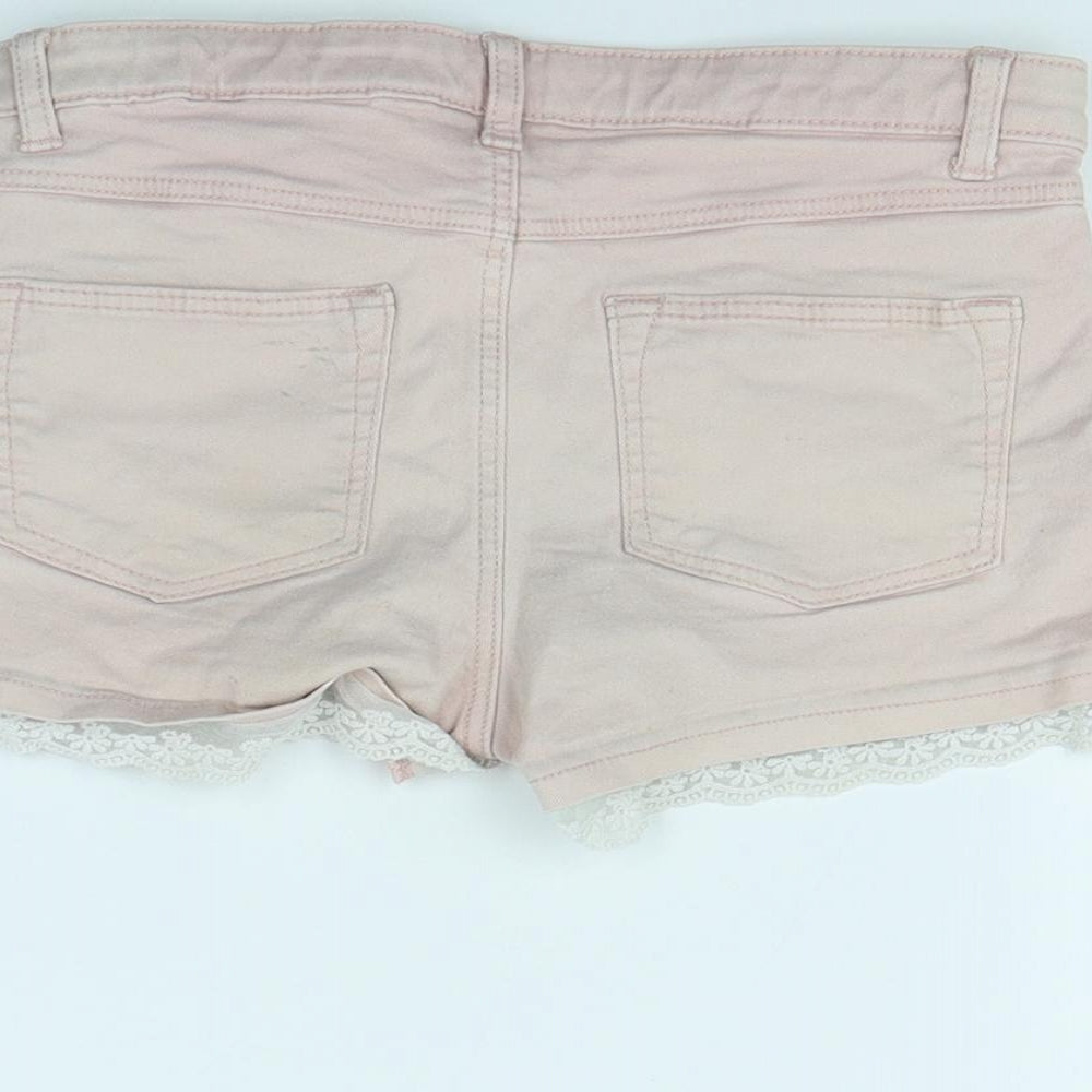 H&M Boys Pink Denim Cargo Shorts Size 8 Years