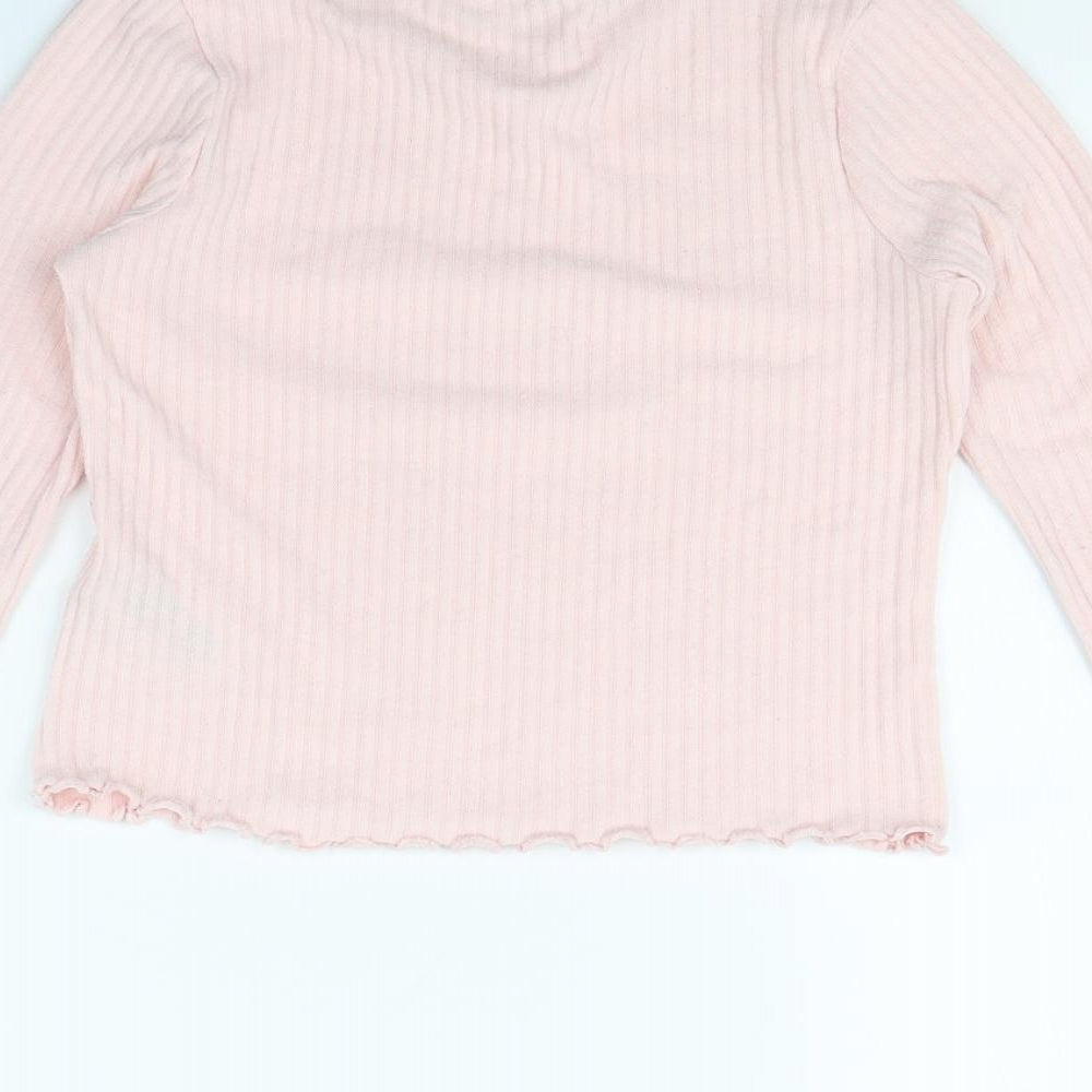 m&s Girls Pink Basic Blouse Size 9 Years