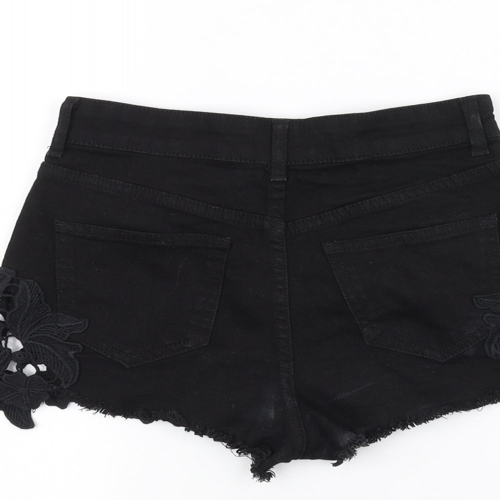 Topshop Womens Black Cut-Off Shorts Size 25 in