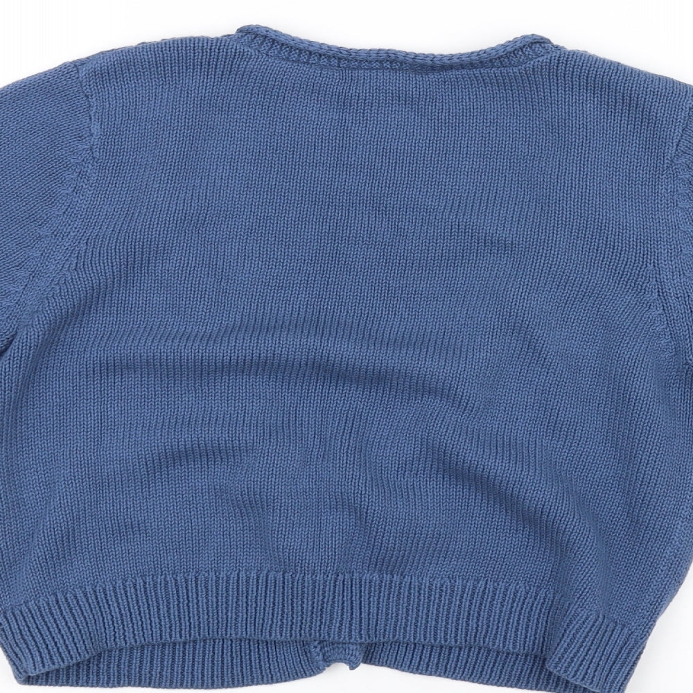 BHS Womens Blue Knit Jacket Coat Size 12