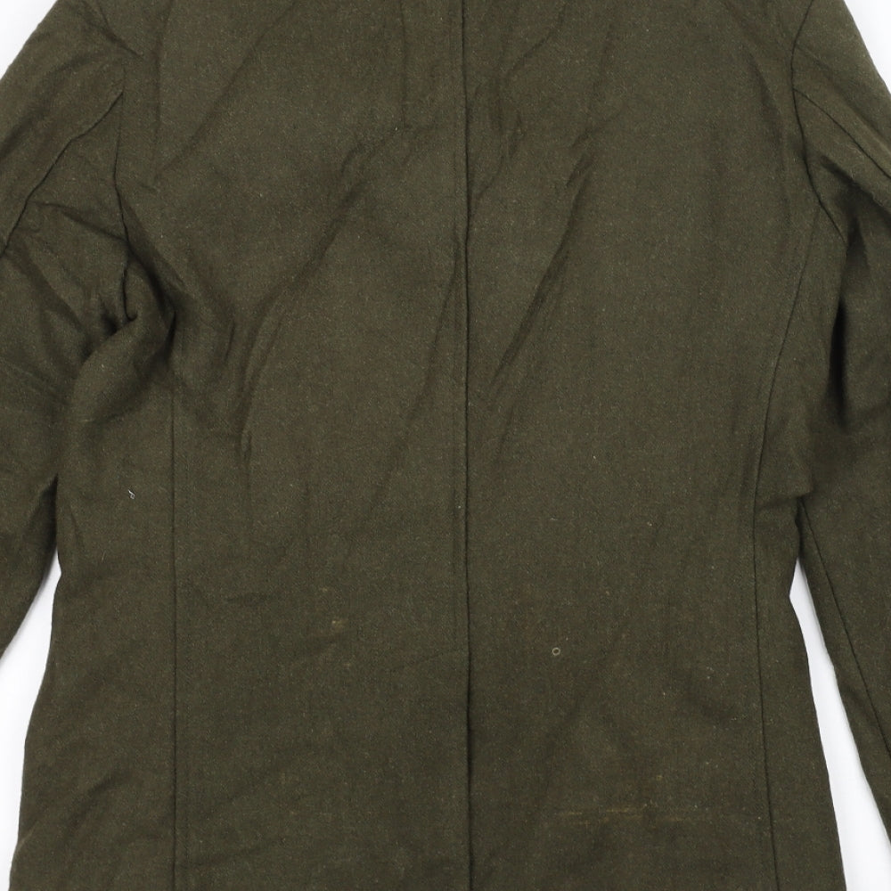 DAS Womens Green Pea Coat Coat Size M
