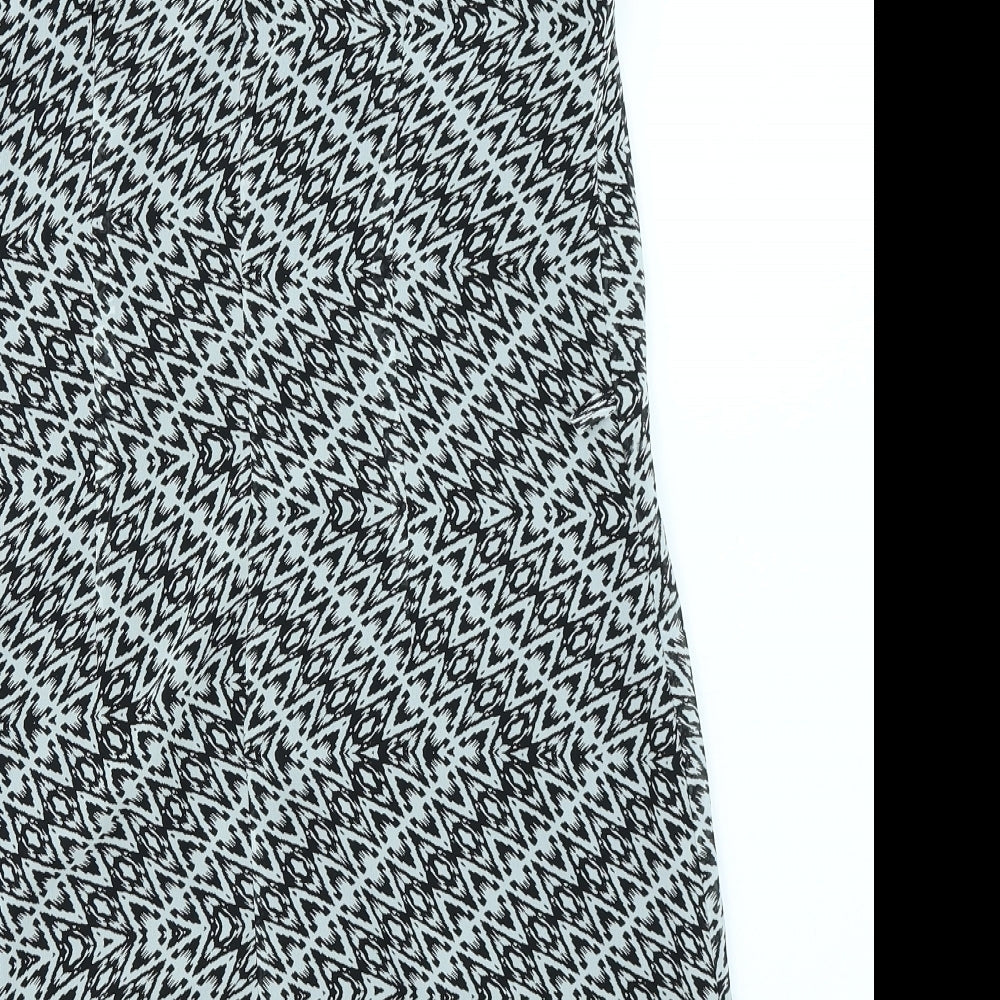 Atmosphere Womens Black Herringbone A-Line Size 10