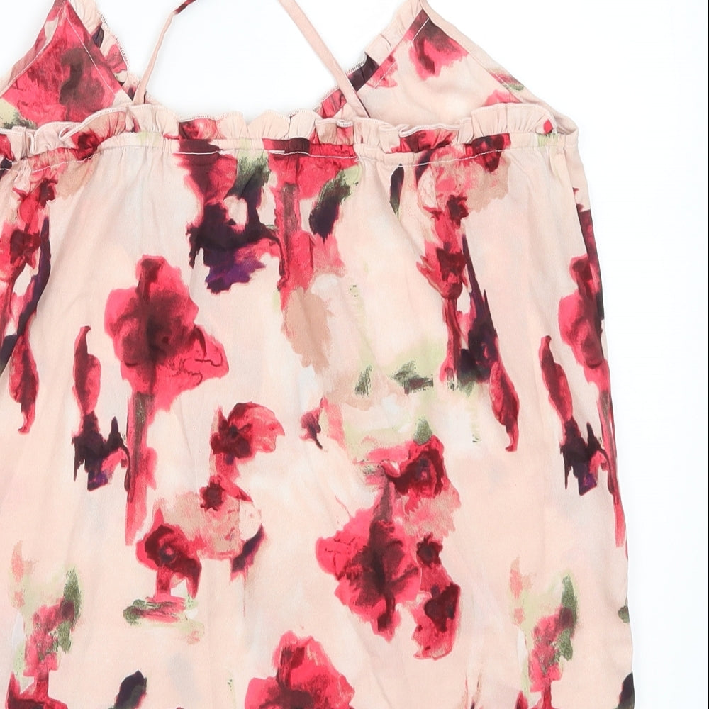 La Redoute Womens Pink Floral Basic Tank Size 10