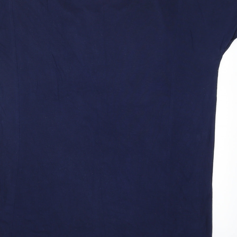 So Fabulous Womens Blue Polka Dot Basic T-Shirt Size 16