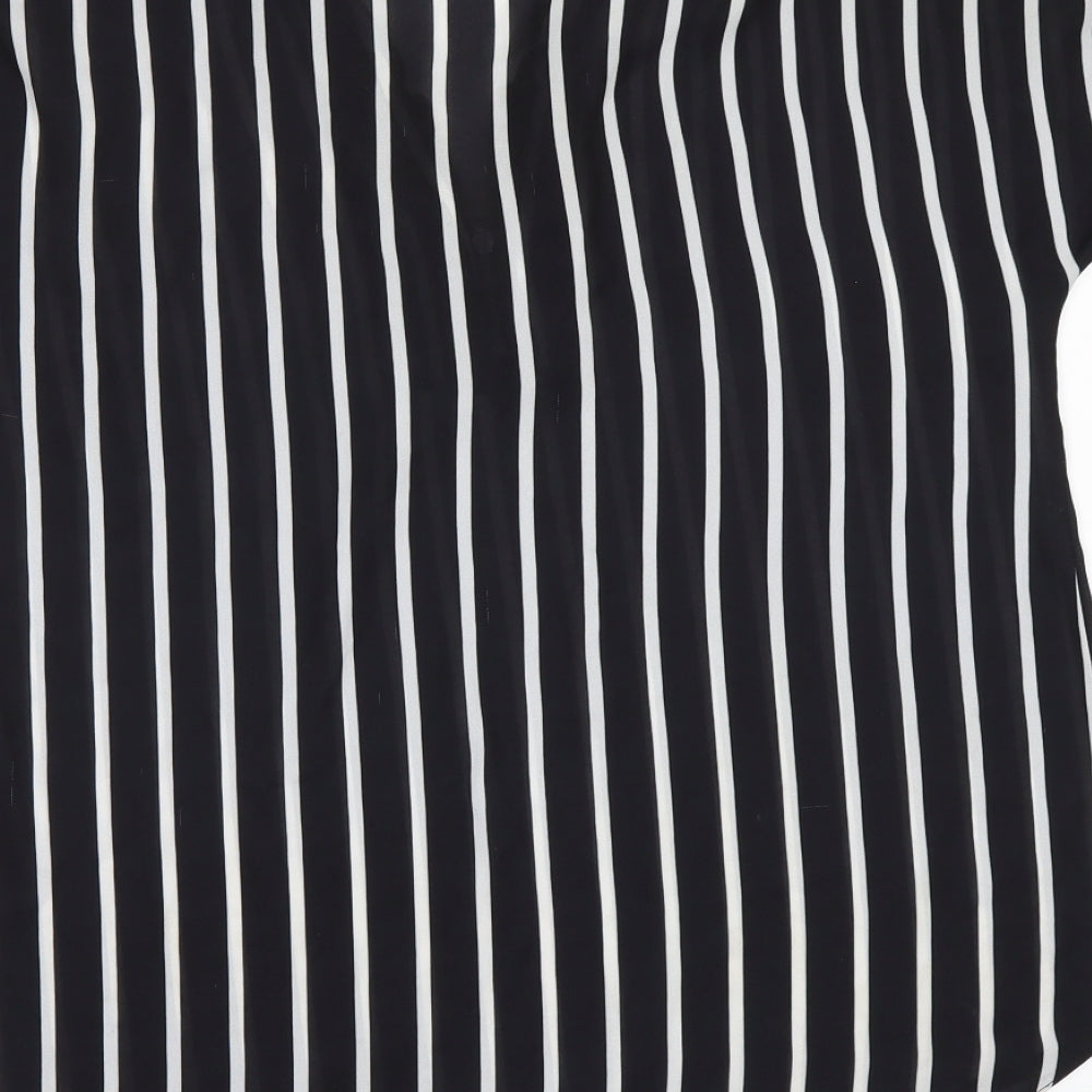 Select Womens Black Striped Tunic Blouse Size 6