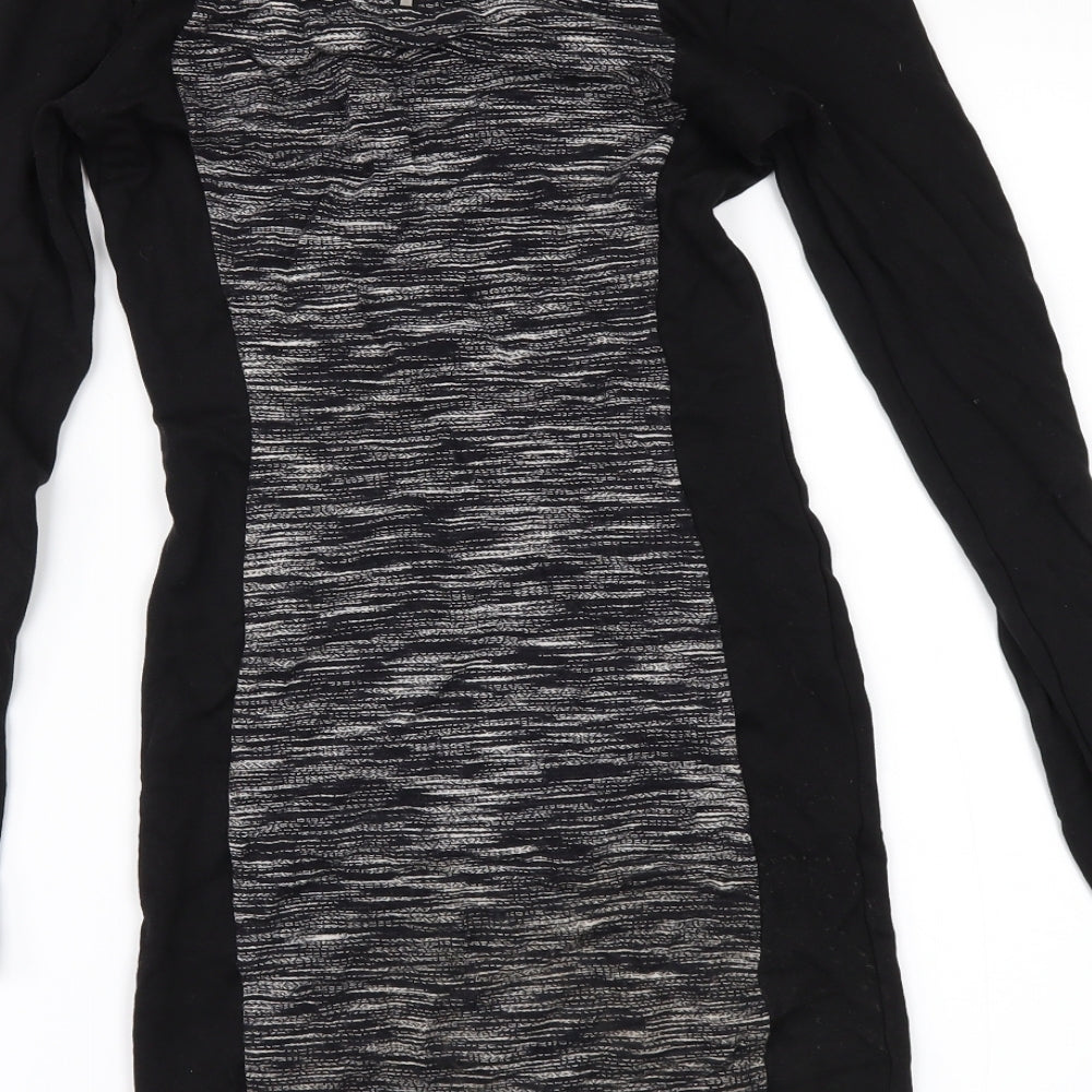 H&M Womens Black Striped Bodycon Size 6