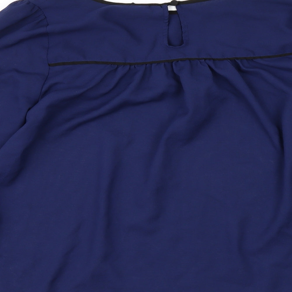 H&M Womens Blue Tunic Blouse Size 8