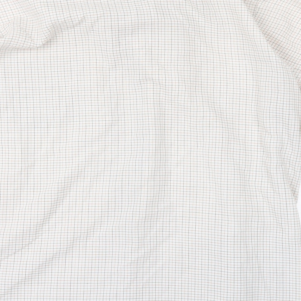 BHS Mens Beige Check Button-Up Size 16