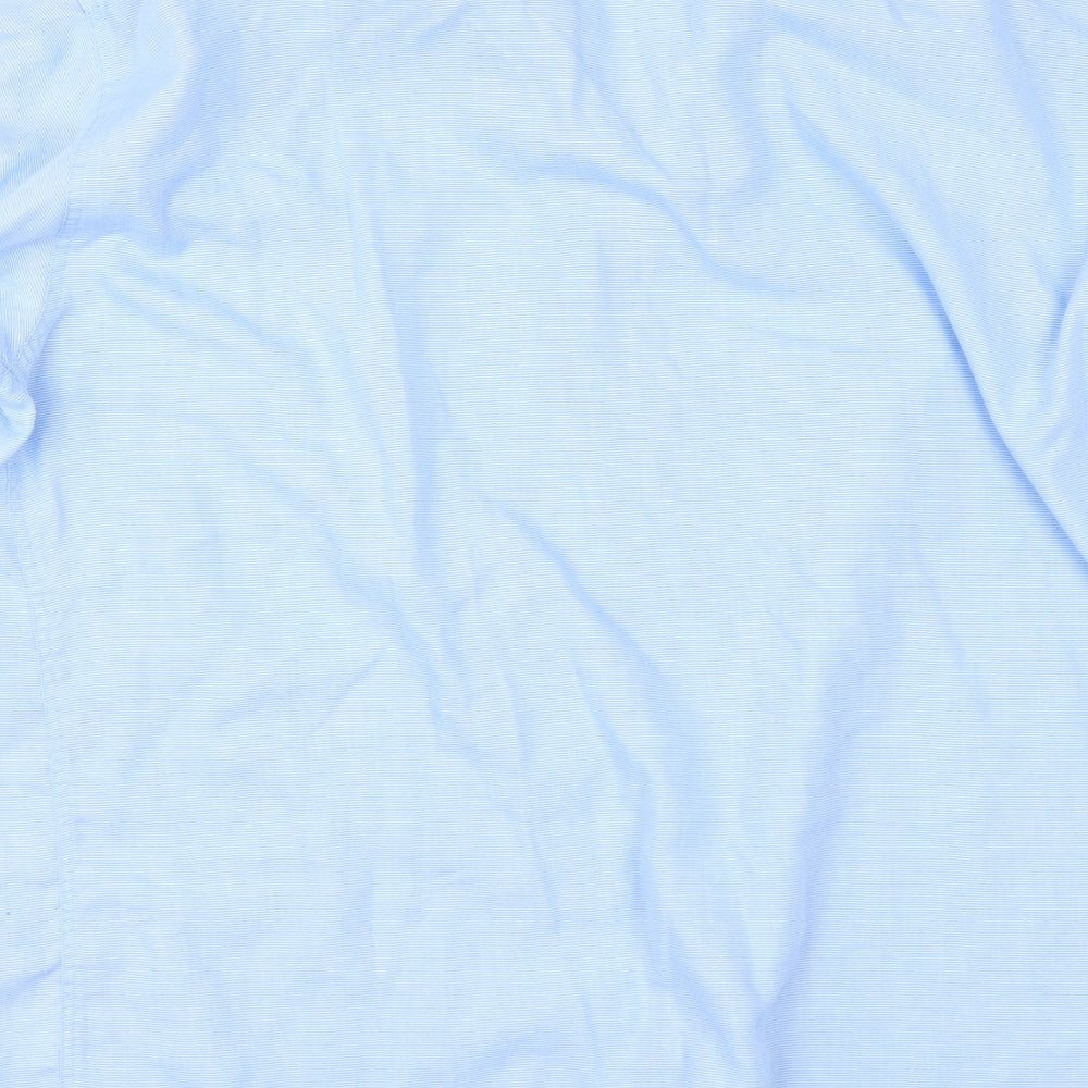 Peter England Mens Blue Button-Up Size 15.5