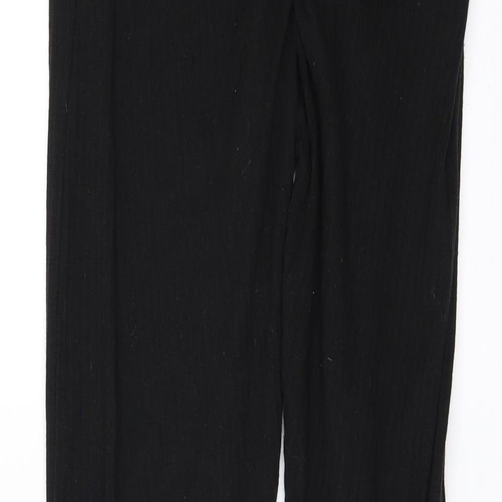 PRETTYLITTLETHING Womens Black Cargo Leggings Size 10 L28 in - split ankle