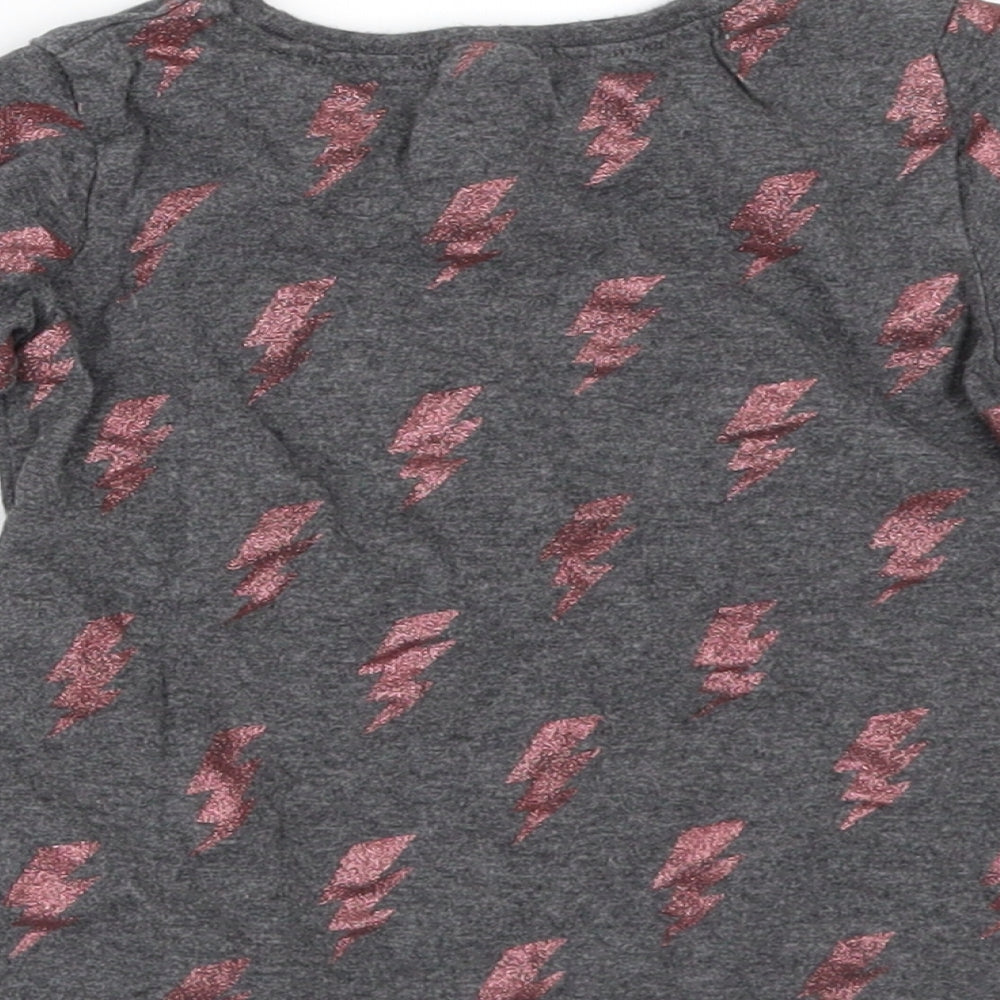 NEXT Girls Grey Geometric Basic T-Shirt Size 12-18 Months