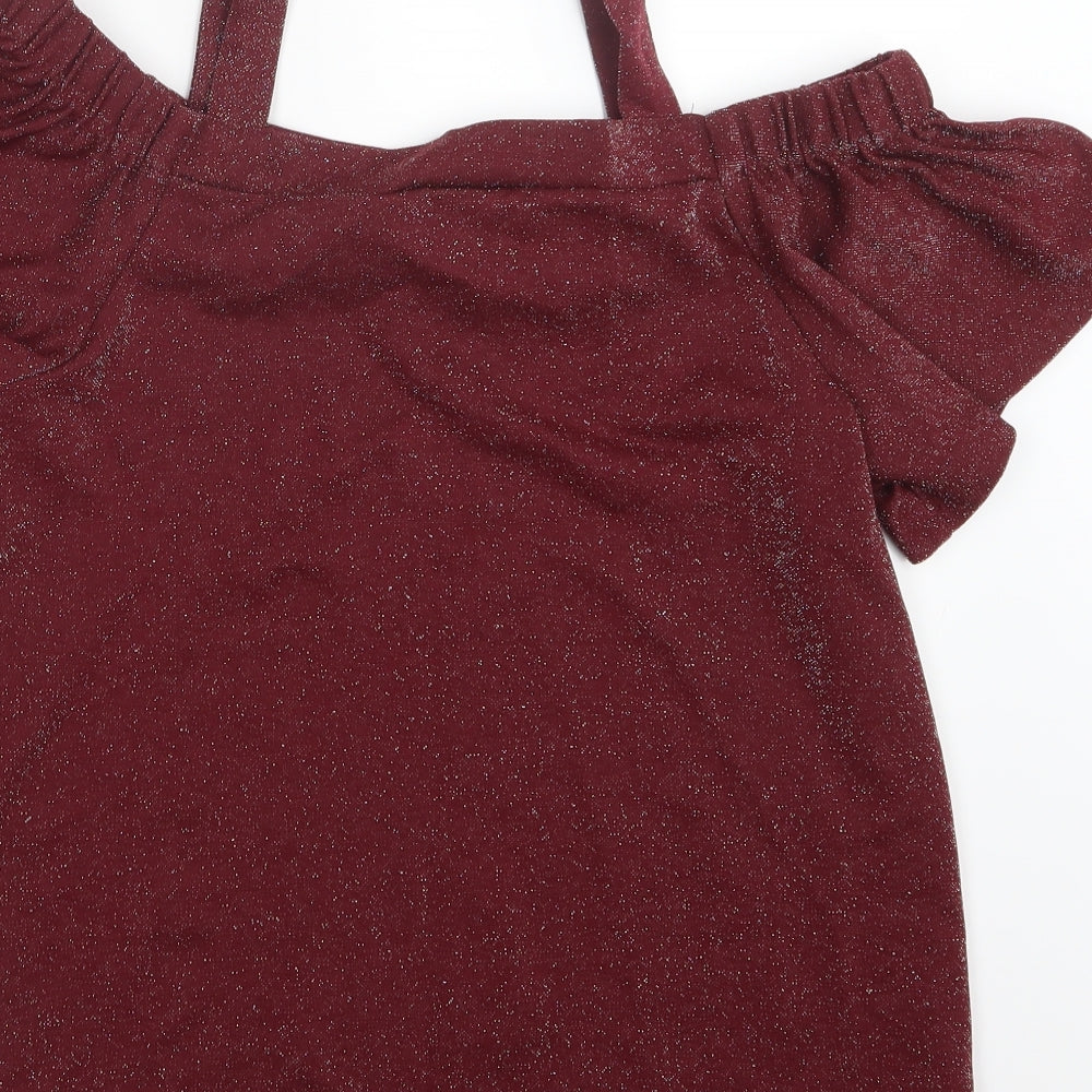 F&F Womens Red Basic Blouse Size 12