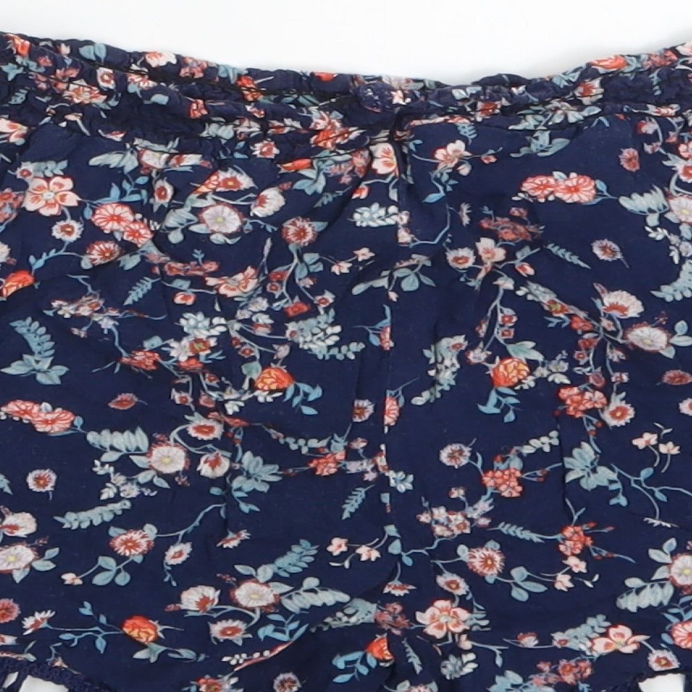 Shosho Girls Blue Floral Boyfriend Shorts Size 7-8 Years