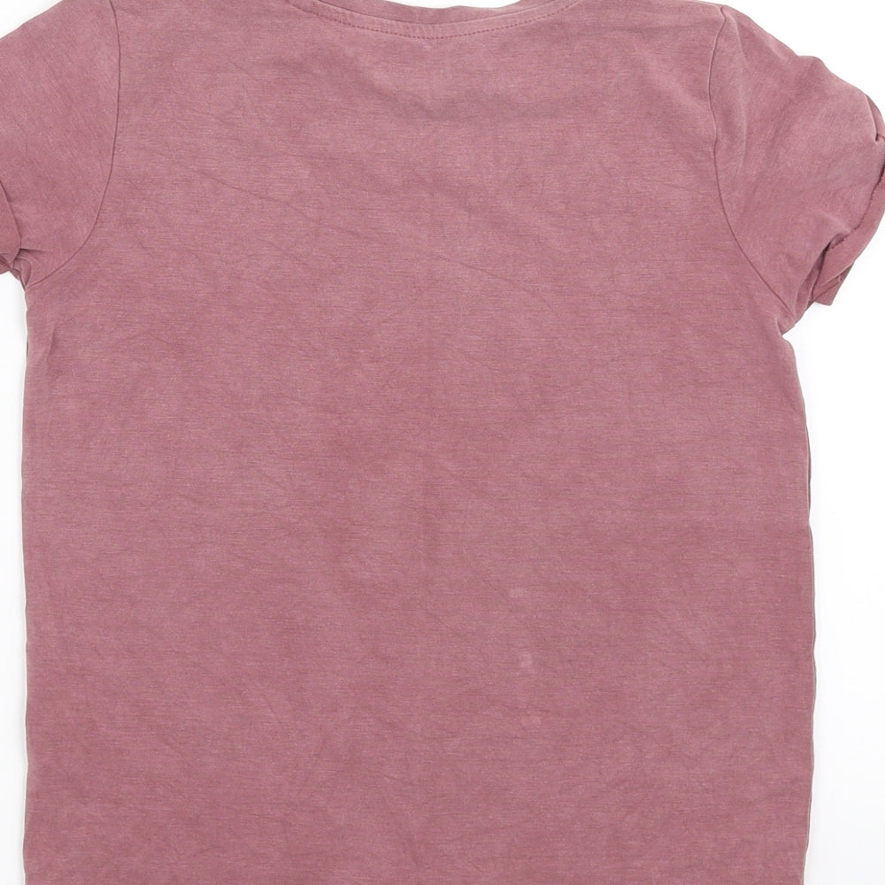 Sainsburys Girls Purple Basic T-Shirt Size 7 Years