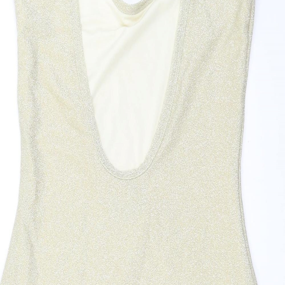 In the Style Womens Gold Mini Size 8 - glittery