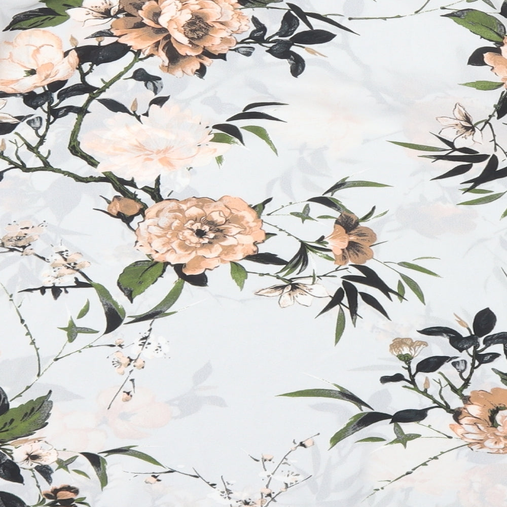 Dorothy Perkins Womens Grey Floral Basic T-Shirt Size 10